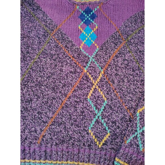 VINTAGE 90's COLOURS by ALEXANDER JULIAN COLORFUL SWEATER Medium Linen & Cotton - Picture 3 of 6